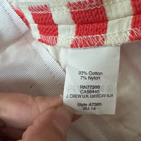 J. Crew | Shorts | J Crew Orangered And White Striped Shorts Size 4 - Picture 8 of 8